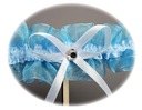 Кристально-синяя свадебная подвязка