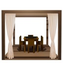 ZASŁONA OGRODOWA DO ALTANY 200X220 - KREM - TUNEL