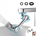 Поворотный смеситель на 1080°, аэратор, удлинитель смесителя