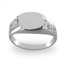 МУЖСКОЕ СЕРЕБРЯНОЕ СИГНАЛЬНОЕ АСИММЕТРИЧНОЕ КОЛЬЦО PR 925, С ГРАВИРОВКОЙ