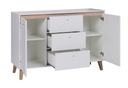 Комплект мебели: шкаф+скандинавский комод для спальни OREGON, белый