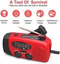 Radio Awaryjne Solar SOS 2000mAh Latarka survival Złącza USB