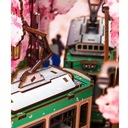 Skladací drevený model Book Nook 3D Krajina kvitnúcej čerešne Japonsko Tokio Značka Habarri