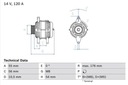 BOSCH 0 986 046 150 ALTERNATOR REGENEROWANY