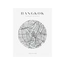 Plakat Mapa miasta Bangkok Azja Tajlandia koło 24X30 cm + ramka turkusowa Marka inna