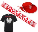КОМПЛЕКТ POLAND FAN ФУТБОЛКА + ШАРФ + ШЛЯПА С ЭМБЛЕМОЙ ФЛАГА