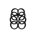 РЕЗИНКИ ДЛЯ ВОЛОС БЕСШОВНЫЕ, ЧЕРНЫЕ, 10 ШТ.