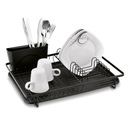 ПОДСТАВОЧНАЯ СУШИЛКА ДЛЯ СУШКИ БЛЮДА, для столовых приборов, большой контейнер, ЧЕРНЫЙ ПОДДОН