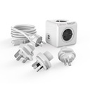 PowerCube ReWirable USB-туристическая планка + 3 вилки + кабель IEC EU; СЕРЫЙ