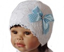 БЕЛАЯ КРУЖЕВНО-ФЛИСОВАЯ ШАПКА 68