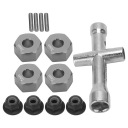 АДАПТЕРИ СТУПИЦІ КОЛЕСА 12MM 1/10 RC SAMOCHODU, TYTANOWE, Z NAKRETKAMI KOLNIERZOWYMI M4  (18286756933) фото min 6
