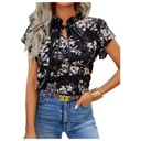 МОДНАЯ ЛЕТНЯЯ БЛУЗКА С ЦВЕТАМИ, ЗАВЯЗАННАЯ РУБАШКА XL