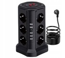 ВЕРТИКАЛЬНЫЙ РАЗЪЕМ ПИТАНИЯ 12 РАЗЪЕМОВ 5 USB ЧЕРНЫЙ