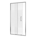 DRZWI PRYSZNICOWE WNĘKOWE PRZESUWNE 125CM CHROM BIAŁE PASY WALK-IN ŚCIANKA