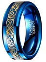 Кольцо-печатка «Синий кельтский дракон» в стиле панк, СТАЛЬ