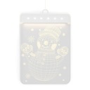 Витраж со светодиодной подсветкой, украшение окна снеговиком