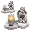 СЕРАЯ ГИПСОВАЯ ФИГУРКА Гробница СОЛНЕЧНАЯ СВЕТОДИОДНАЯ ЛАМПА