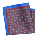 Красно-синий нагрудный платок с геометрическим узором