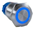 КНОПКА ВАНДАЛЬНАЯ МОНОСТАБИЛЬНАЯ 250В 5А 19х38ММ СИНЯЯ
