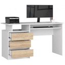 Отдельностоящий офисный стол Sonoma белого цвета с 3 ящиками