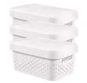 ZESTAW 3 PUDEŁEK INFINITY 4,5L Z POKRYWKĄ AŻUROWY BIAŁY POJEMNIK CURVER