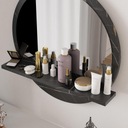 Настенное зеркало из черного мрамора с полкой 45 СМ.