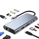 АДАПТЕР-концентратор-разветвитель USB C LAN HDMI 4K D-SUB VGA SD AUX USB 11 в 1