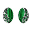 СЕРЕБРЯНЫЕ ЗАЖИМЫ С МАЛАХИТАМИ И ЛИСТЬЯМИ Пр925