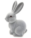 ФЛОКИРОВАННЫЙ ЗАЙЧИК СЕРЫЙ ПАСХАЛЬНОЕ УКРАШЕНИЕ ФИГУРКА ДЛЯ КРИНА