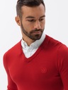 Pánsky sveter v-neck golier E120 červený L Dominujúca farba červená