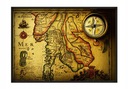 КАРТИНА-ПОСТЕР В РАМКЕ 53х73 см Карта Р745