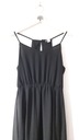 1027. H&M szyfonowa czarna maxi sukienka na ramiączkach r 38 Kolor czarny