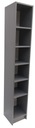 Антрацитовая полка для книг и папок 30х30х180см.