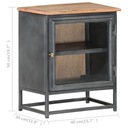 vidaXL Nočný stolík, sivý, 40 x 30 x 50 cm, masívne akáciové drevo Farba prednej časti sivá