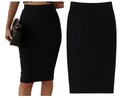 MODNA OŁÓWKOWA CZARNA SPÓDNICA ELASTYCZNA TUBA DOPASOWANA MIDI XL/42