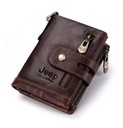 Кожаный кошелек коричневый из натуральной кожи Jeep RFID