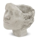 ЦВЕТОЧНЫЙ ГОРШОК СЕРАЯ ГОЛОВКА 24x17x22см ЦЕМЕНТ ЛИЦО