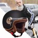 PREMIUM HELMET OPEN JET HERITAGE LEATHER COLOR CZARNY/BRAZOWY  photo 8