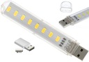 USB-лампа 5 В, 8 светодиодов SMD USB для PowerBank