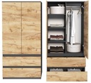 Шкаф двухдверный 90 см СОВРЕМЕННЫЙ ШКАФ серый с ящиками