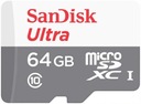 Карта SanDisk Ultra microSD емкостью 64 ГБ, 100 МБ/с.