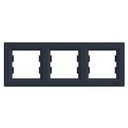 РОЗЕТКИ SCHNEIDER ASFORA ТРОЙНЫЕ РАМОЧНЫЕ АНТРАЦИТОВЫЕ ГОРИЗОНТАЛЬНЫЕ IP20