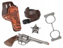 Metalowy pistolet na kapiszony, kabura, kajdanki - ZESTAW Gonher 157/0 Materiał metal plastik