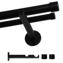 VOPPI KARNISZ PODWÓJNY LOFT 19+19MM 220 CM CZARNY