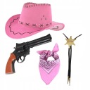 НАряд НАСТАВНИКА РОЗОВАЯ ДЕТСКАЯ ШЛЯПА БАНДАМА РЕВОЛЬВЕР + ОЖЕРЕЛЬЕ ШЕРИФА