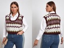 Shein Бордовый вязаный жилет в елочку XL/XXL