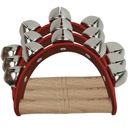 КОЖАНЫЙ НАБОР ДЕРЕВЯННЫХ КОЛОКОЛЬЧИКОВ С ПЯТЬЮ КОЛОКОЛЬЧИКАМИ