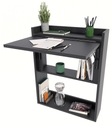 Письменный стол складной настенный, черный, шкаф, полка, книжный шкаф, ПЕР