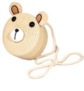 МАЛЕНЬКАЯ СУМКА НА ПЛЕЧЕ ДЛЯ ДЕВОЧКИ ЭКРУ SUMMER BEAR STRAW