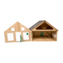 Drewniana stodoła Kids Globe Stajnia-Dom wiejski 77x57x32 cm 1:32 Płeć chłopcy dziewczynki
